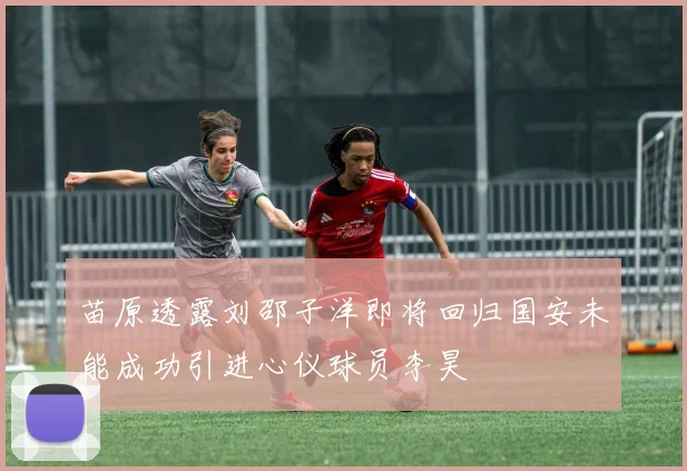 苗原透露刘邵子洋即将回归国安未能成功引进心仪球员李昊